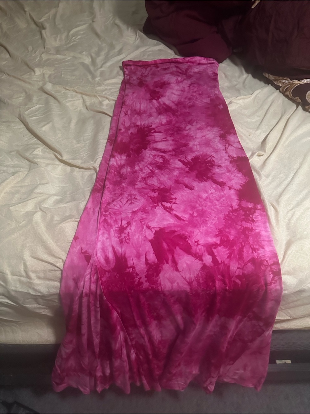 Fashion Nova Pink Tie-Dye Maxi Dress